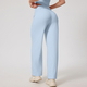 women Yoga Set High Waist Crop Top Straight Leg Pants Gym Wear