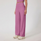 women Yoga Set High Waist Crop Top Straight Leg Pants Gym Wear