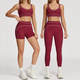two Piece Yoga Tracksuit Athletic Wear Fitness Gym Workout Sports Bra Leggings Suit