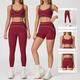 two Piece Yoga Tracksuit Athletic Wear Fitness Gym Workout Sports Bra Leggings Suit