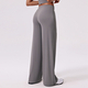 seamless Yoga Set With Crop Top And Straight-Leg Pants
