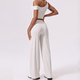 seamless Yoga Set With Crop Top And Straight-Leg Pants