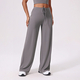 seamless Yoga Set With Crop Top And Straight-Leg Pants