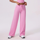 seamless Yoga Set With Crop Top And Straight-Leg Pants