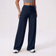 seamless Yoga Set With Crop Top And Straight-Leg Pants