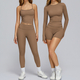 seamless Yoga Set 2-Piece High Waist Leggings Long Sleeve Crop Top