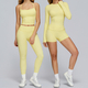 seamless Yoga Set 2-Piece High Waist Leggings Long Sleeve Crop Top