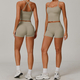 seamless Yoga Set 2-Piece High Waist Leggings Long Sleeve Crop Top