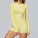 seamless Yoga Set 2-Piece High Waist Leggings Long Sleeve Crop Top