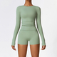 seamless Yoga Set 2-Piece High Waist Leggings Long Sleeve Crop Top