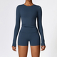 seamless Yoga Set 2-Piece High Waist Leggings Long Sleeve Crop Top