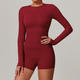 seamless Yoga Set 2-Piece High Waist Leggings Long Sleeve Crop Top