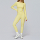 seamless Yoga Set 2-Piece High Waist Leggings Long Sleeve Crop Top