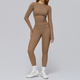 seamless Yoga Set 2-Piece High Waist Leggings Long Sleeve Crop Top