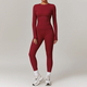 seamless Yoga Set 2-Piece High Waist Leggings Long Sleeve Crop Top