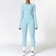 seamless Yoga Set 2-Piece High Waist Leggings Long Sleeve Crop Top