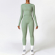 seamless Yoga Set 2-Piece High Waist Leggings Long Sleeve Crop Top