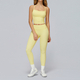 seamless Yoga Set 2-Piece High Waist Leggings Long Sleeve Crop Top