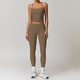 seamless Yoga Set 2-Piece High Waist Leggings Long Sleeve Crop Top