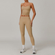 seamless Yoga Set 2-Piece High Waist Leggings Long Sleeve Crop Top