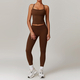 seamless Yoga Set 2-Piece High Waist Leggings Long Sleeve Crop Top