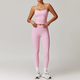 seamless Yoga Set 2-Piece High Waist Leggings Long Sleeve Crop Top