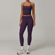 seamless Yoga Set 2-Piece High Waist Leggings Long Sleeve Crop Top