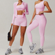 yoga Set Women Sportswear High Waist Leggings Long Sleeved Jacket Shorts