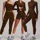 yoga Set Women Sportswear High Waist Leggings Long Sleeved Jacket Shorts