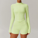 yoga Set Women Sportswear High Waist Leggings Long Sleeved Jacket Shorts