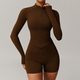 yoga Set Women Sportswear High Waist Leggings Long Sleeved Jacket Shorts