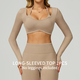women's Seamless Yoga Long Sleeve Tracksuit Set With Sports Bra And Leggings