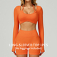 women's Seamless Yoga Long Sleeve Tracksuit Set With Sports Bra And Leggings