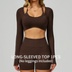 women's Seamless Yoga Long Sleeve Tracksuit Set With Sports Bra And Leggings