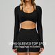 women's Seamless Yoga Long Sleeve Tracksuit Set With Sports Bra And Leggings