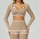 women's Seamless Yoga Long Sleeve Tracksuit Set With Sports Bra And Leggings