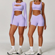 women's Yoga Shorts Set High Waist Fitness Workout Sportswear