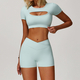 women's Yoga Shorts Set High Waist Fitness Workout Sportswear
