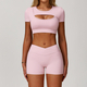 women's Yoga Shorts Set High Waist Fitness Workout Sportswear