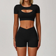 women's Yoga Shorts Set High Waist Fitness Workout Sportswear