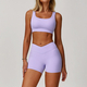 women's Yoga Shorts Set High Waist Fitness Workout Sportswear