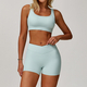 women's Yoga Shorts Set High Waist Fitness Workout Sportswear