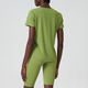 women’S 2-Piece Yoga Set - Solid Workout Short Sleeve Tee & Half Pant Suit