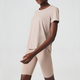women’S 2-Piece Yoga Set - Solid Workout Short Sleeve Tee & Half Pant Suit
