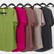 women’S 2-Piece Yoga Set - Solid Workout Short Sleeve Tee & Half Pant Suit