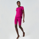 women’S 2-Piece Yoga Set - Solid Workout Short Sleeve Tee & Half Pant Suit