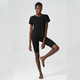 women’S 2-Piece Yoga Set - Solid Workout Short Sleeve Tee & Half Pant Suit