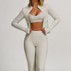 yoga Sports Set Women Quick-Dry Gym Fitness Tracksuit Long Sleeve Jacket Shorts