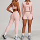 yoga Sports Set Women Quick-Dry Gym Fitness Tracksuit Long Sleeve Jacket Shorts