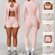 yoga Sports Set Women Quick-Dry Gym Fitness Tracksuit Long Sleeve Jacket Shorts